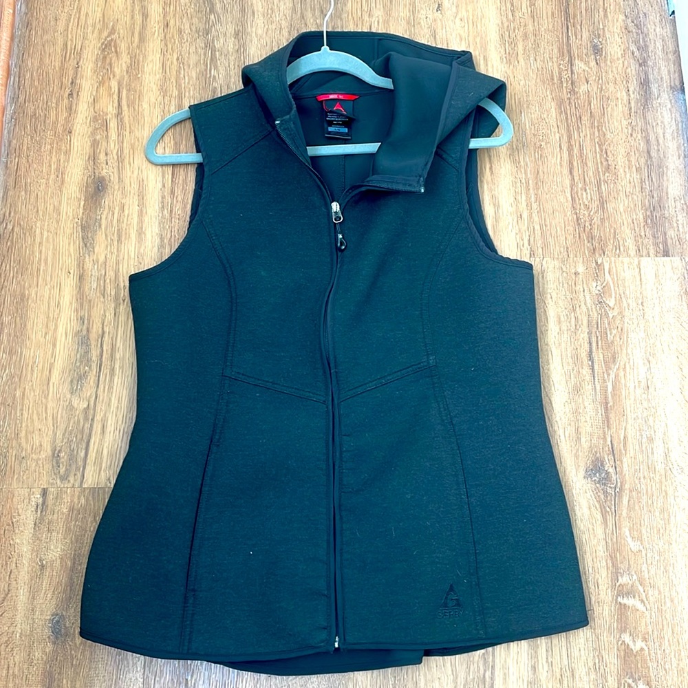 Fitted Black Hooded Vest
